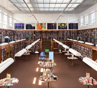 Gerflor gulv i fellesareal oversiktsbilde  Frederiksberg-Hovedbibliotek