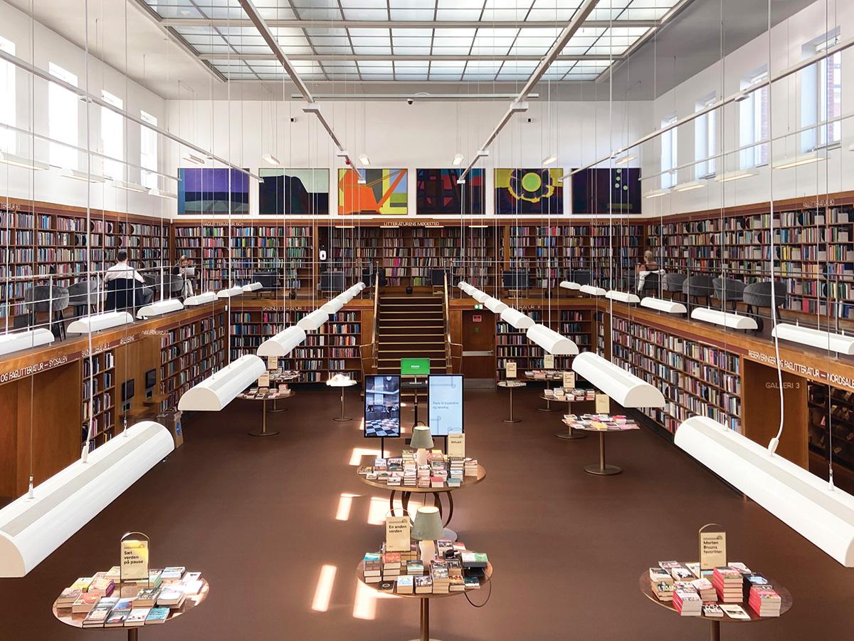 Gerflor gulv i fellesareal oversiktsbilde  Frederiksberg-Hovedbibliotek