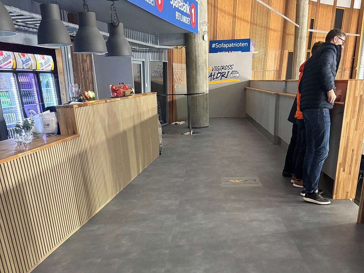 gulv i fellesarealet. CC Amfi Hamar